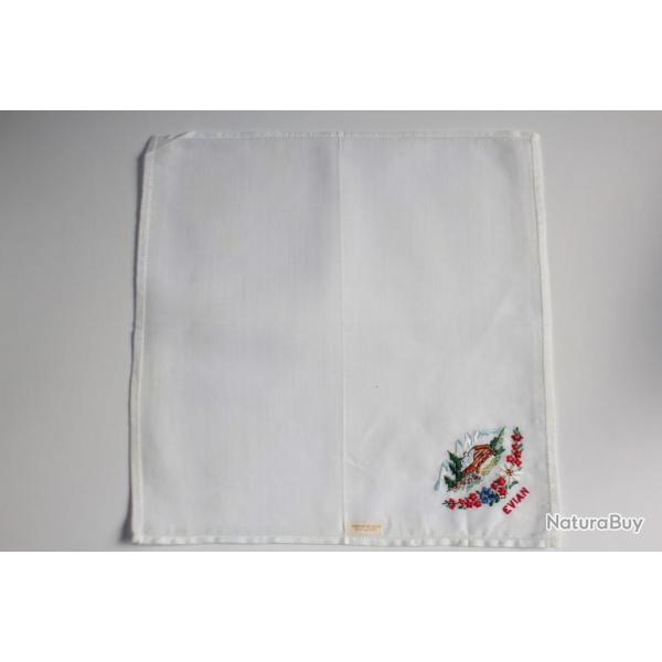 Mouchoir brod coton Evian Haute-Savoie Chalet