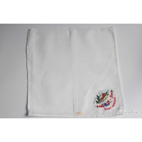 Mouchoir brod coton Saint-Gervais Haute-Savoie