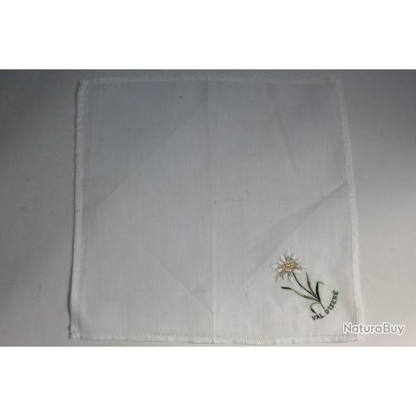 Mouchoir brod coton Val d'Isre Edelweiss