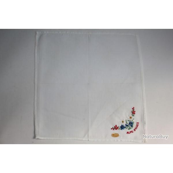 Mouchoir brod coton Alpe d'Huez