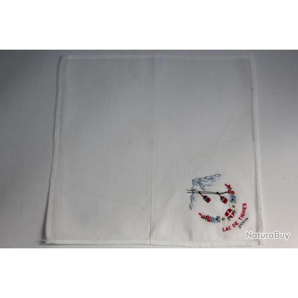 Mouchoir brod coton Lac de Tignes Savoie