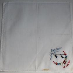 Mouchoir brodé coton La Clusaz Haute-Savoie