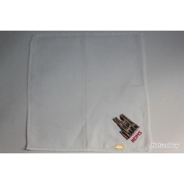 Mouchoir brod coton Cathdrale de Reims