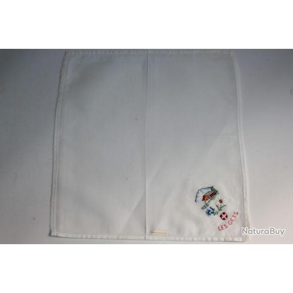 Mouchoir brod coton Les Gets Haute-Savoie