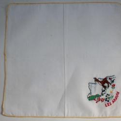 Mouchoir brodé coton Les Aravis Savoie Chamois