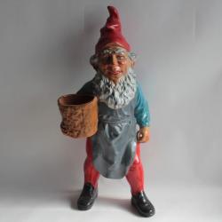 Grand Nain de Jardin Gnome terre cuite Allemagne vintage