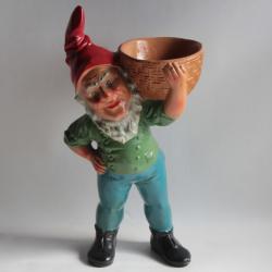 Nain de Jardin Gnome terre cuite Allemagne vintage
