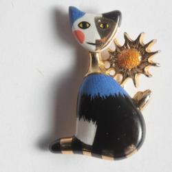 GOEBEL Broche Chat porcelaine Rosina Wachtmeister Allemagne