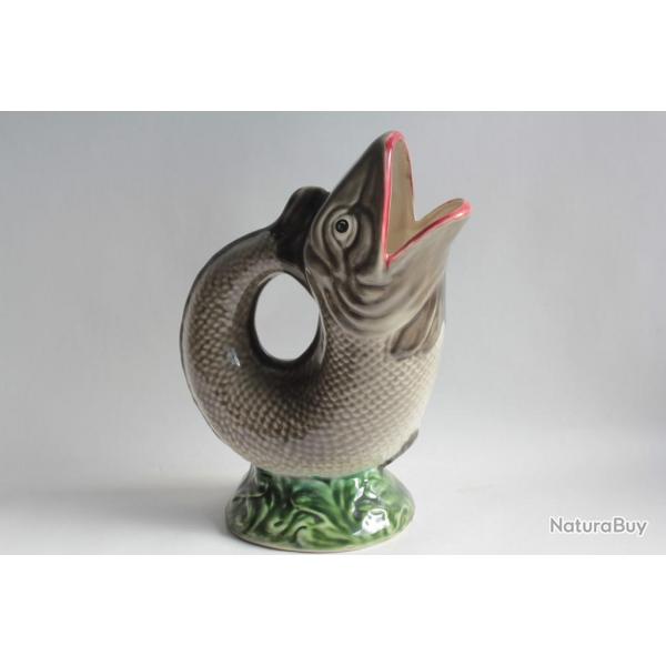 Pichet barbotine zoomorphe Poisson