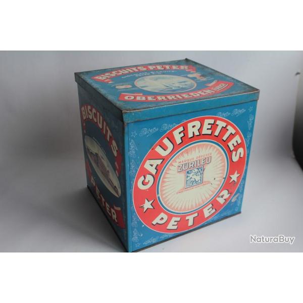 Bote  biscuits tle lithographie biscuits Gaufrettes Peter