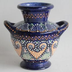 Vase faïence décor émaillé perlé HB Quimper F250 D708 PK