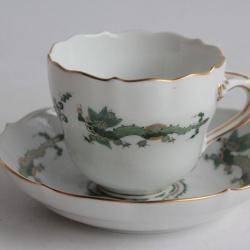 MEISSEN Tasse porcelaine Dragon vert