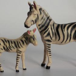 Zèbre et zébreau Elastolin Hausser composition Jouet