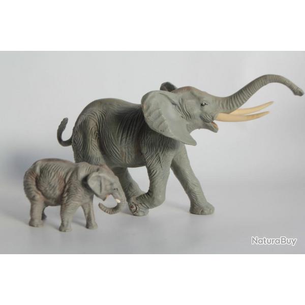 Grand lphant et lphanteau Elastolin Hausser composition Jouet