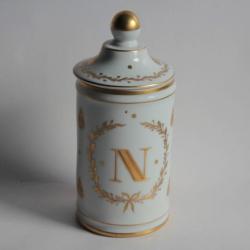 Pot à pharmacie porcelaine Vincennes Napoléon Aigle impérial