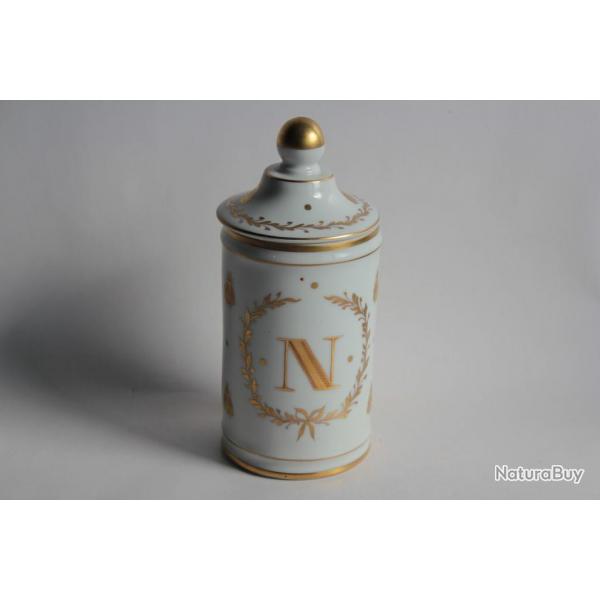 Pot  pharmacie porcelaine Vincennes Napolon Aigle imprial