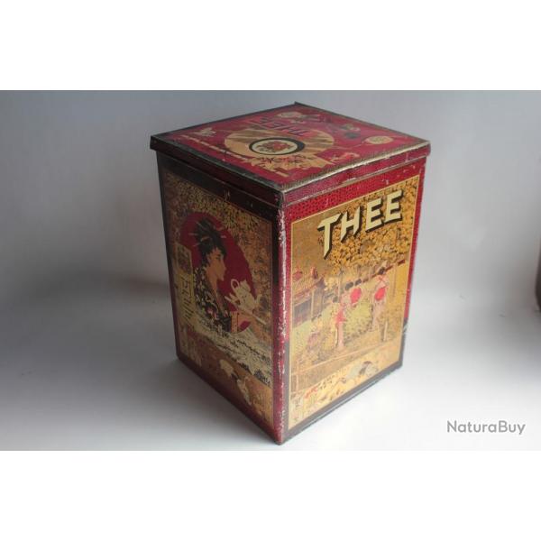 Bote  th tle lithographie thee dcors asiatique