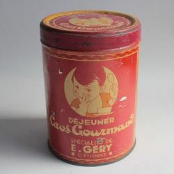 Boîte chocolats tôle lithographiée Déjeuner Gros Gourmand