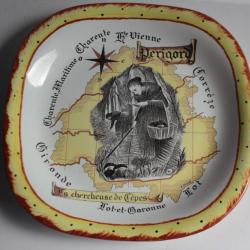GIEN Plat faïence Périgord La chercheuse de Cêpes