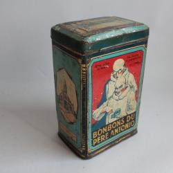 Boîte pâtes tôle lithographiée Bonbons du père Antonio