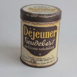 Boîte chocolat tôle lithographiée Déjeuner Heudebert Cacao solubilisé