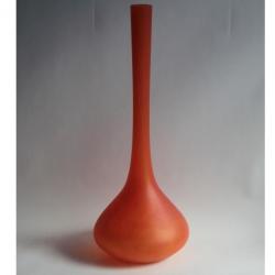 Grand Vase soliflore verre marmoréen orange
