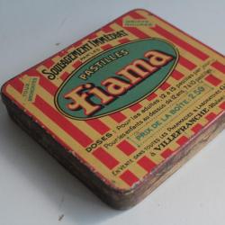 Boîte médicaments tôle lithographiée pastilles Fiama Pharmacie