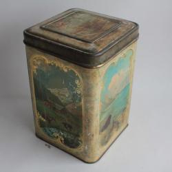 Boîte tôle lithographiée Cacao biscuits Vues Suisse