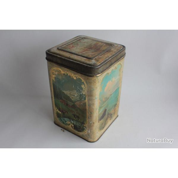 Bote tle lithographie Cacao biscuits Vues Suisse