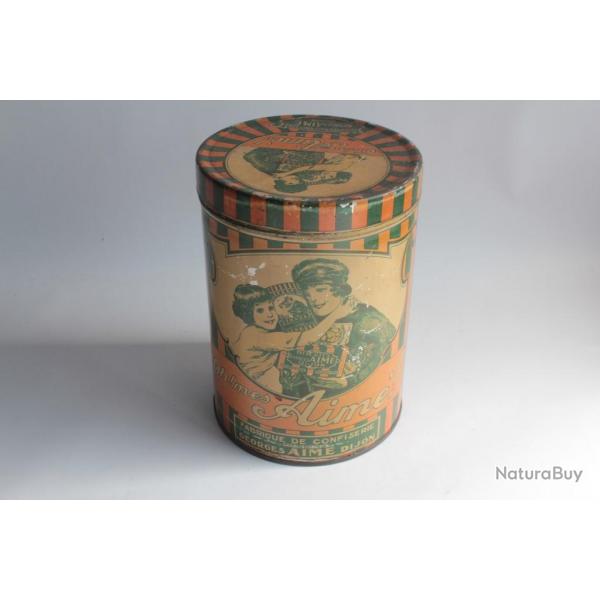 Bote  biscuits tle lithographie Oh! mes Aim Georges Dijon