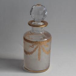 SAINT LOUIS Flacon cristal givré et doré