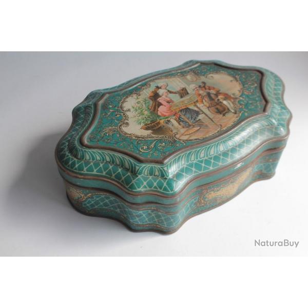 Bote  biscuits tle lithographie biscuits Pernot Dijon joueur de musique