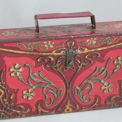 Boîte biscuits tôle lithographiée Olibet gaufrée Art Nouveau