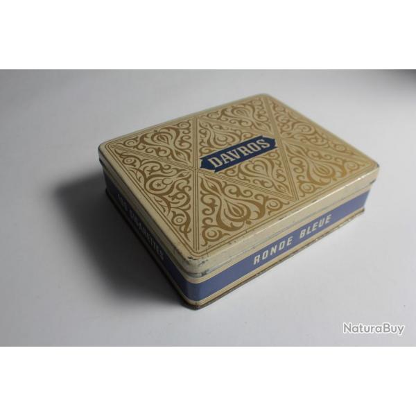 Bote  Cigarettes tle lithographie Davros Ronde bleue