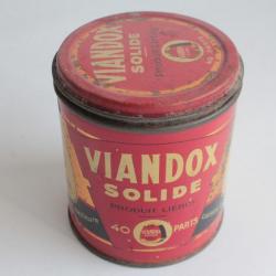 Boîte tôle lithographiée bouillon Viandox solide