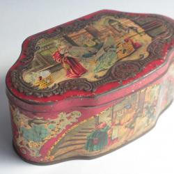 Boîte biscuits tôle lithographiée Olibet expo universelle Paris 1900