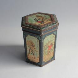 Boîte biscuits tôle lithographiée Peek Freans Robinson Crusoé