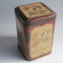 Boîte café tôle lithographiée au coq gaulois François Prève