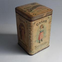 Boîte chocolats tôle lithographiée Cacao solubilisé Suchard