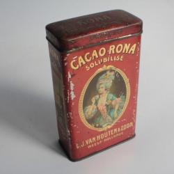 Boîte chocolats tôle lithographiée Cacao Rona solubilisé