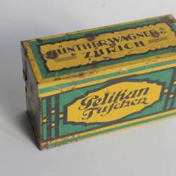 Boîte tôle lithographiée Pelikan Tuschen Nr 523/3B Gunther Wagner