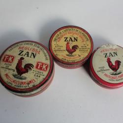 3 Boîte bonbons tôle lithographiée pastille réglisse ZAN