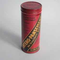 Boîte médicaments tôle lithographiée entéro-pansement Zizine Pharmacie