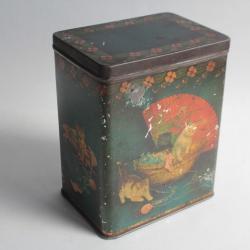 Boîte biscuits tôle lithographiée chats