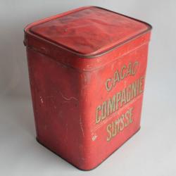 Boîte tôle lithographiée Chocolat Cacao Compagnie Suisse