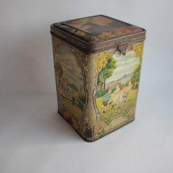 Boîte tôle lithographiée Bonbons confiserie moderne Etienne Huber