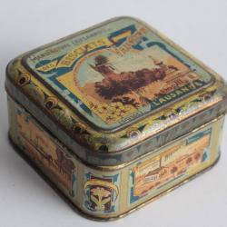 Boîte tôle lithographiée Biscuits Vallotton Lausanne Suisse