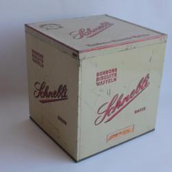 Boîte tôle lithographiée bonbons biscuits Waffeln Schnebli Suisse