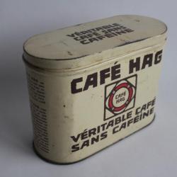 Boîte tôle lithographiée Café Hag véritable café sans caféine