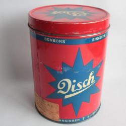 Boîte tôle lithographiée bonbons Biscuits Disch